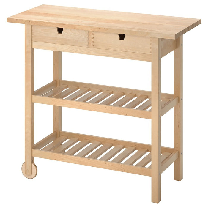 FORHOJA Kitchen trolley, birch, 100x43 cm, 70177024