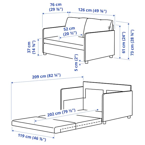 FRIDHULT Sofa-bed, Knisa light grey, 60355762