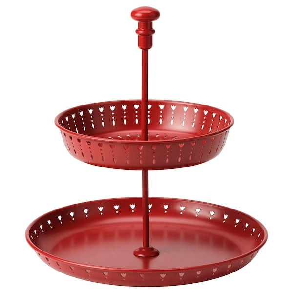 GARNERA Serving stand, two tiers,red