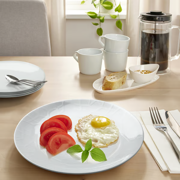 GOKVALLA Plate, white, 26 cm