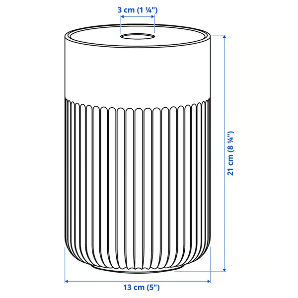 GRADVIS Vase with metal insert, clear glass/gold-colour, 21 cm