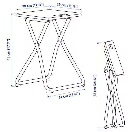 GUNDE Folding stool, white, 10570405