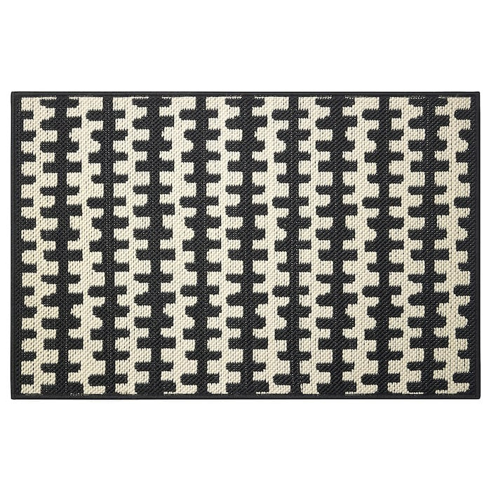 HALLPLATS Door mat, black/beige, 40x60 cm