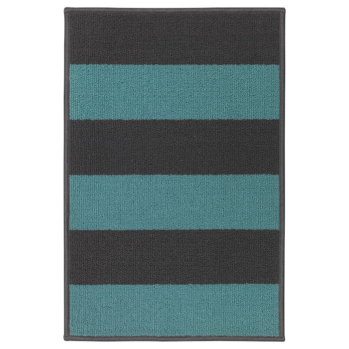 HALSTED Door mat, grey/blue, 44x66 cm, 90426616