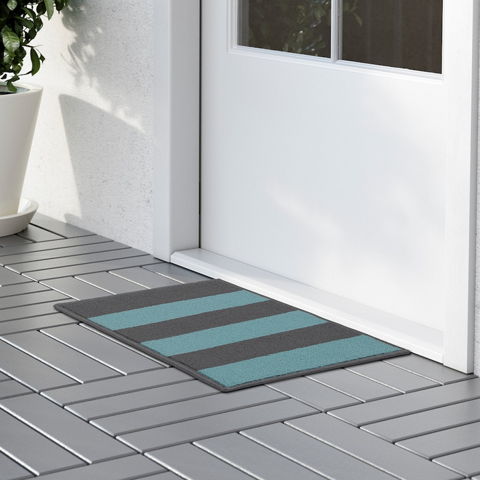 HALSTED Door mat, grey/blue, 44x66 cm, 90426616