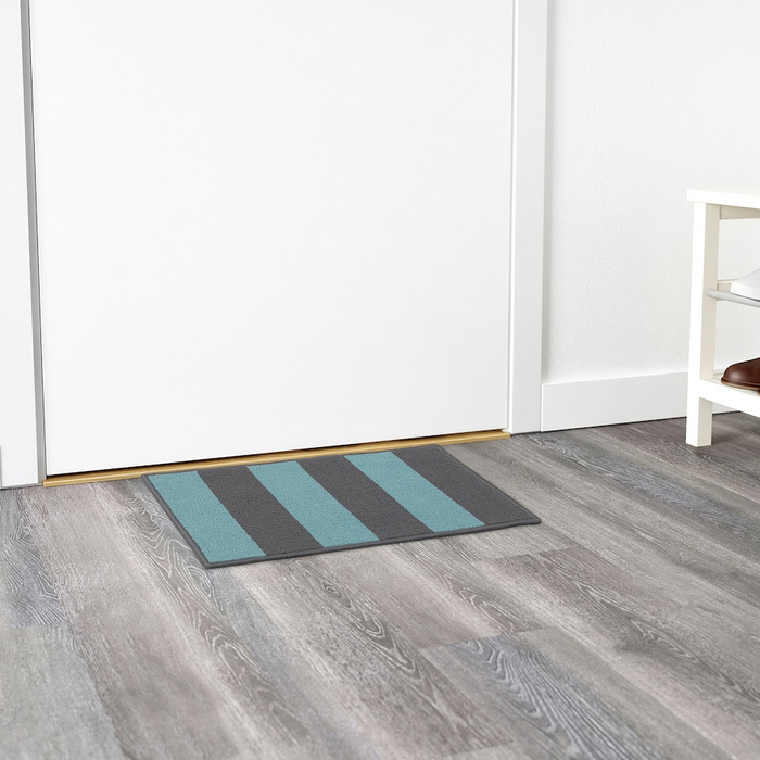 HALSTED Door mat, grey/blue, 44x66 cm, 90426616