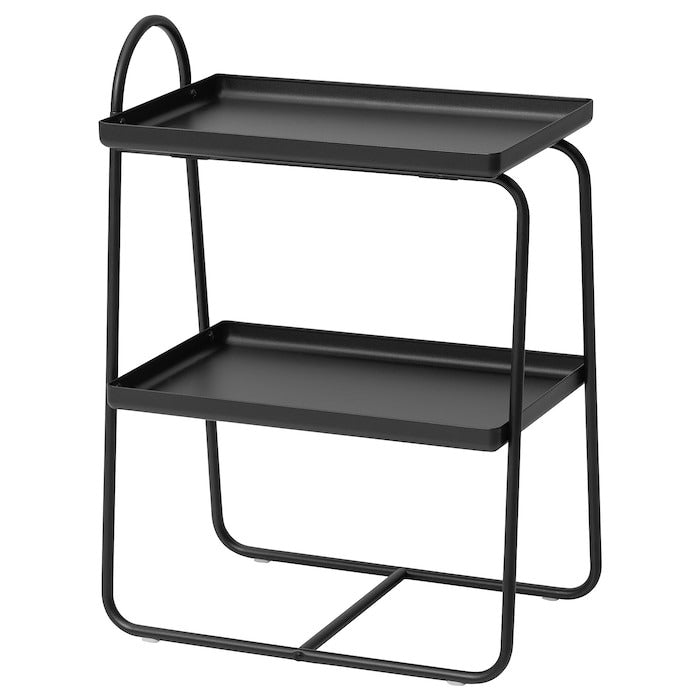 HATTASEN Bedside table/shelf unit, black