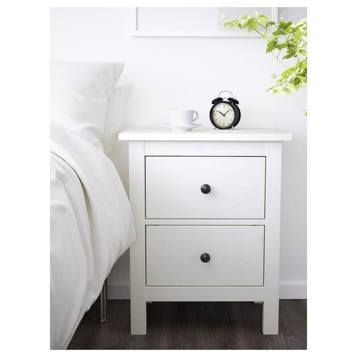 HEMNES Chest of 2 drawers, white stain, 54x66 cm, 50355687