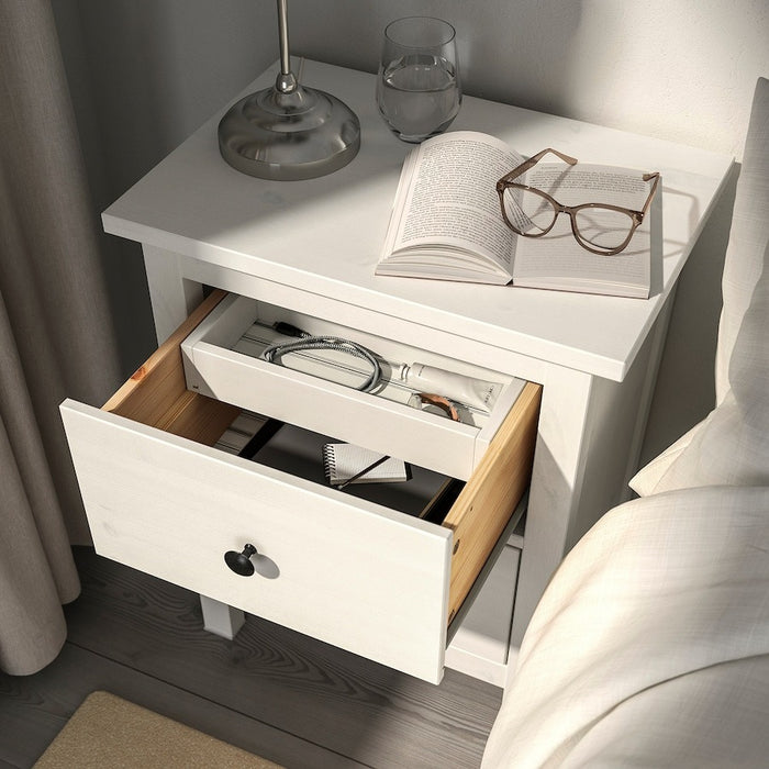 HEMNES Chest of 2 drawers, white stain, 54x66 cm, 50355687