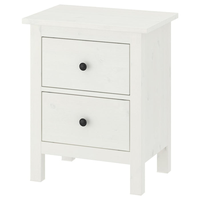 HEMNES Chest of 2 drawers, white stain, 54x66 cm, 50355687