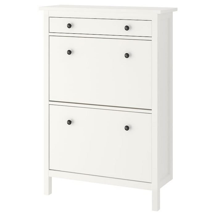 HEMNES Shoe cabinet with 2 compartments, white, 89x30x127 cm, 00169560