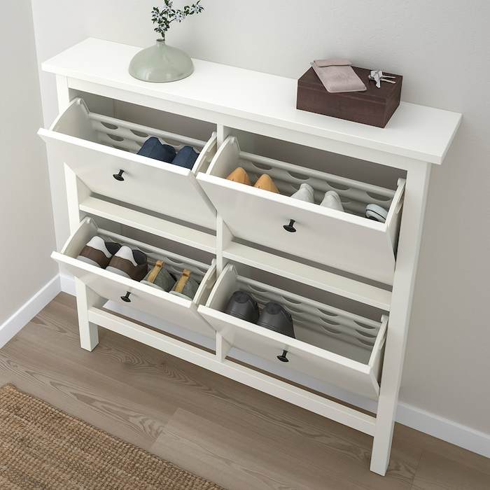 HEMNES Shoe cabinet with 4 compartments, white, 20161209