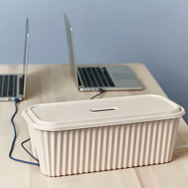 HONSNAT Cable management box, natural, 38x18x14 cm, 40564894