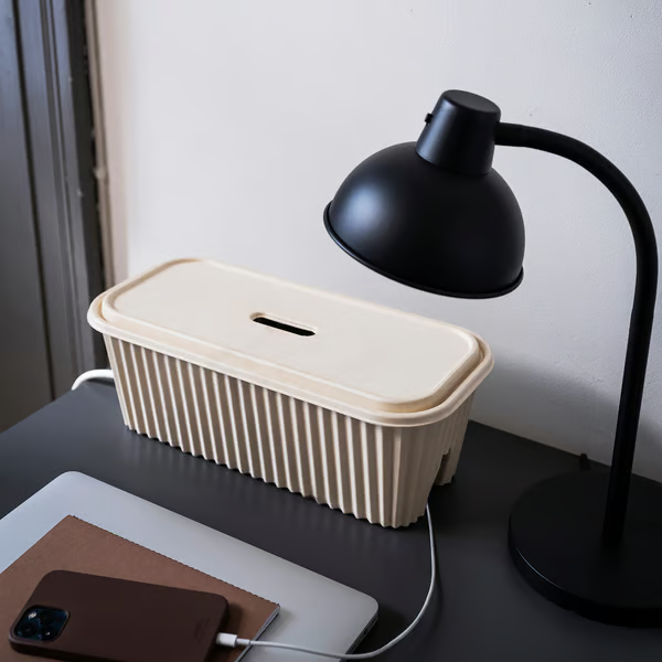 HONSNAT Cable management box, natural, 38x18x14 cm, 40564894