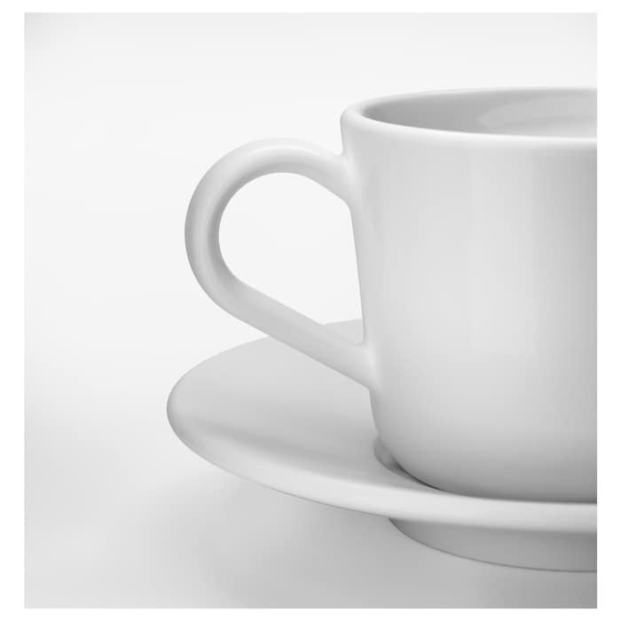 IKEA 365+ Cup with saucer, white, 13 cl