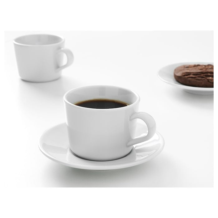 IKEA 365+ Cup with saucer, white, 13 cl