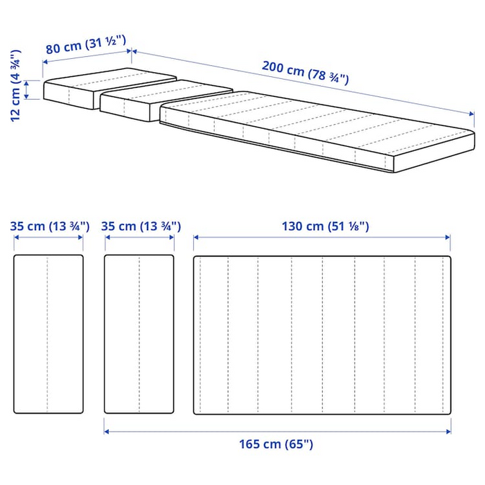 INNERLIG Sprung mattress for extendable bed, 80x200 cm, 00348595