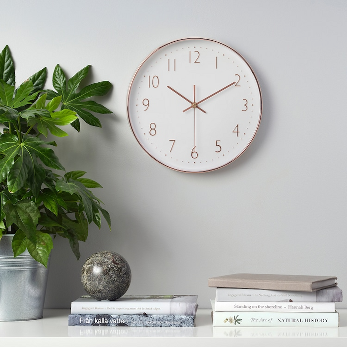 JANKIG Wall clock, copper-colour, 30 cm, 50534038