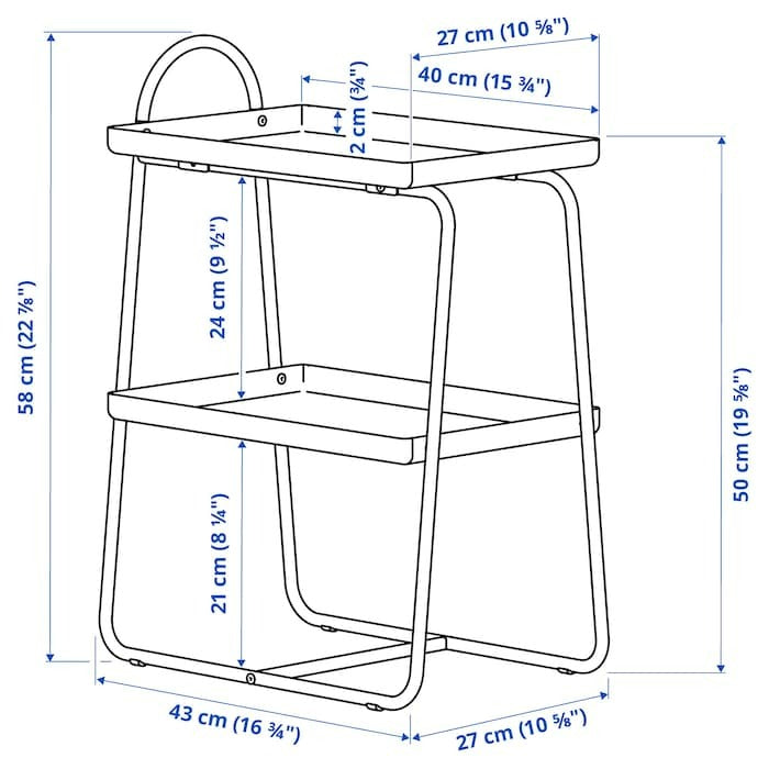 HATTASEN Bedside table/shelf unit, black