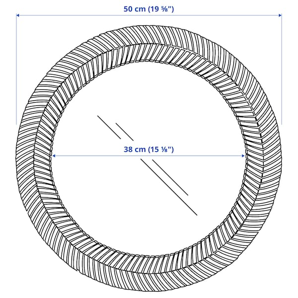 KAFFETRAD Mirror, rattan, 50 cm, 10545251