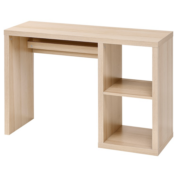 KALLAX Desk, white stained/oak effect, 111x39 cm, 70585102