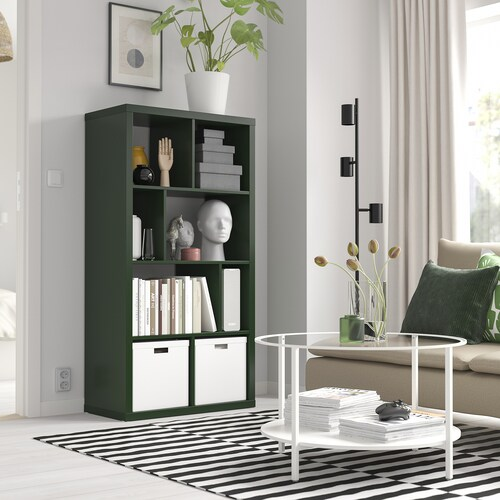 KALLAX Shelving unit, dark green, 147x77 cm