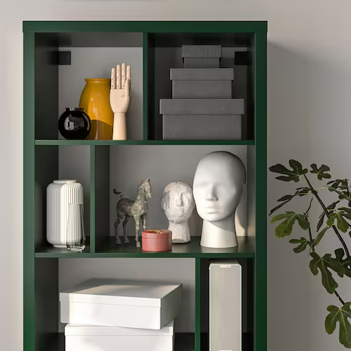 KALLAX Shelving unit, dark green, 147x77 cm