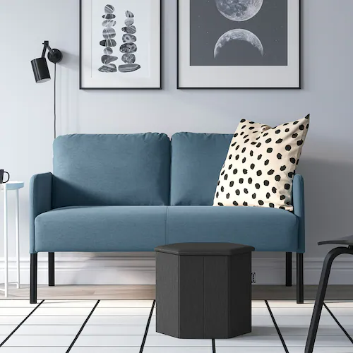 KJUGE Pouffe with storage, Knisa dark grey