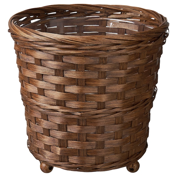 KLIBBAL Plant pot, brown, 12 cm, 60571214