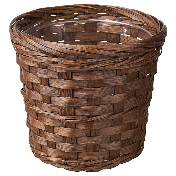 KLIBBAL Plant pot, brown, 9 cm, 00571212