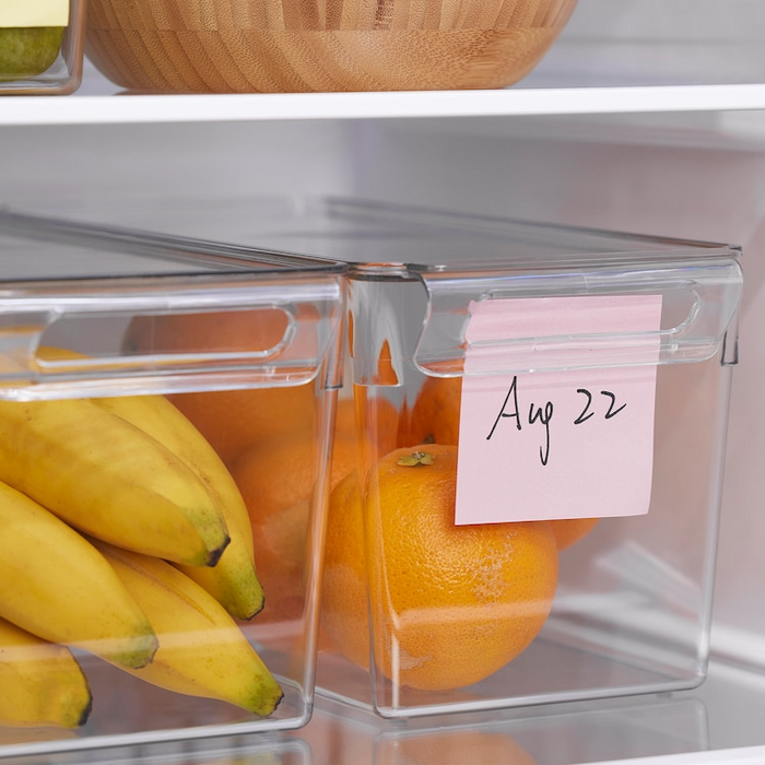 KLIPPKAKTUS Storage box for fridge, transparent, 32x14x14 cm, 50572817