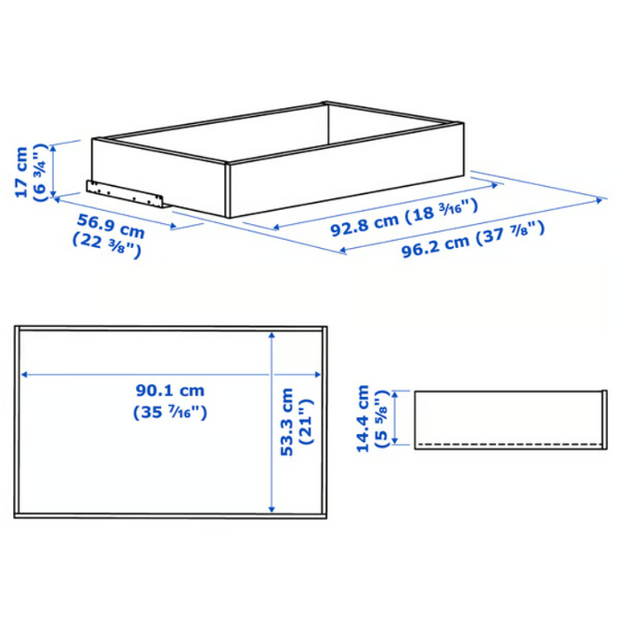 KOMPLEMENT Drawer, grey-beige, 100x58 cm, 30509073 (Pre-order)