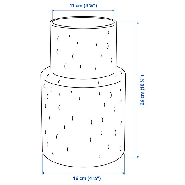 KONSTFULL Vase, patterned/brown, 26 cm, 60536032