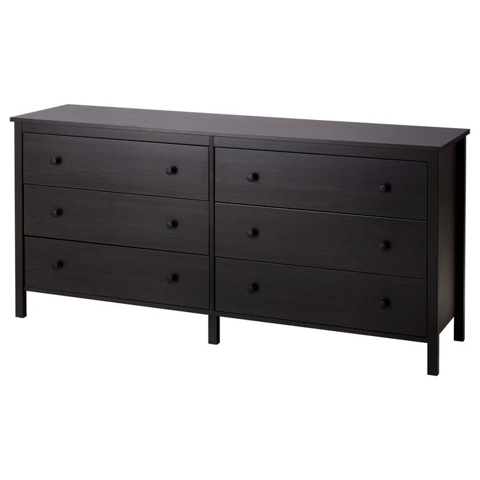 KOPPANG Chest of 6 drawers, black-brown, 172x83 cm, 80481123