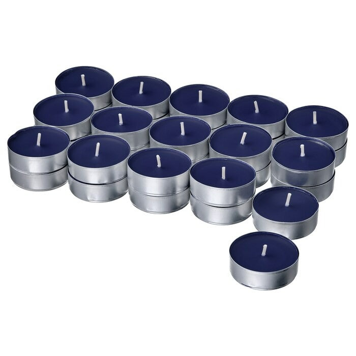 KOPPARLONN Scented tealight, almond & cherry/dark blue, 3.5 hr