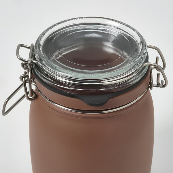 KORKEN jar with lid, brown-red, 1 l, 60592730