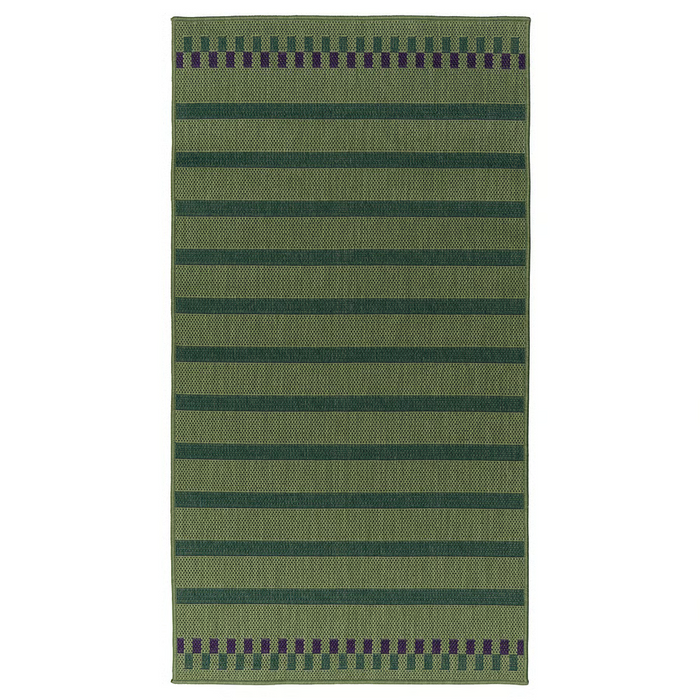 KORSNING Rug flatwoven, in/outdoor, green purple/striped, 80x150 cm, 60553234