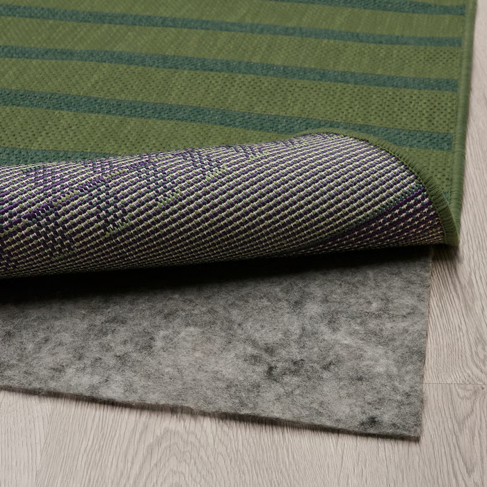 KORSNING Rug flatwoven, in/outdoor, green purple/striped, 80x150 cm, 60553234