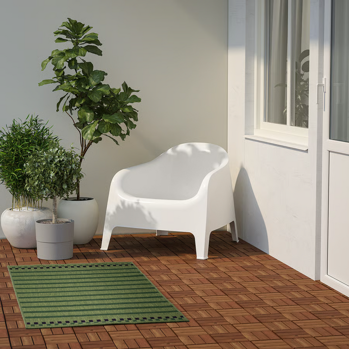 KORSNING Rug flatwoven, in/outdoor, green purple/striped, 80x150 cm, 60553234