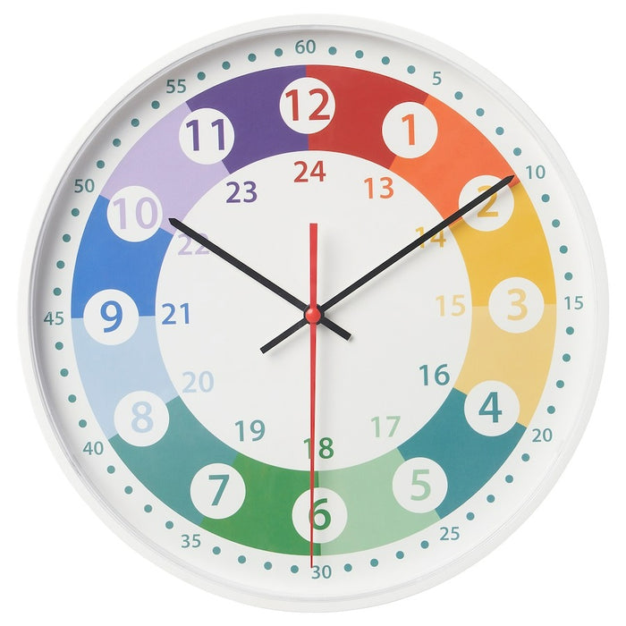 KORVTRAD Wall clock, low-voltage/multicolour, 28 cm