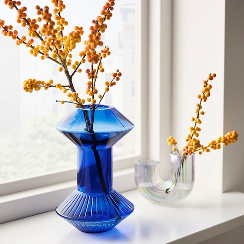 KRYPOXBAR Vase, blue, 24 cm, 00569351