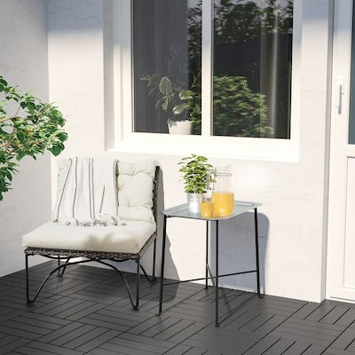 KUNGSHATT Tray table, in/outdoor, dark grey/grey, 56x36 cm