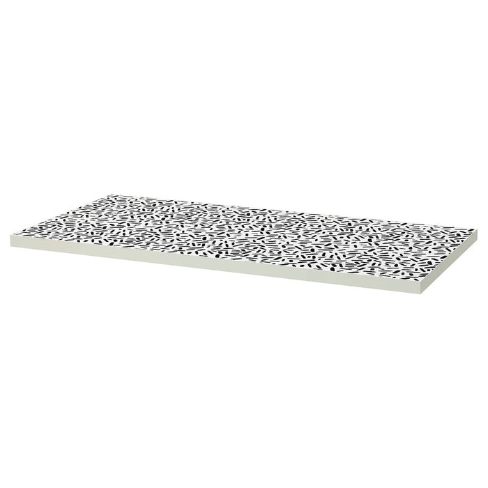 LAGKAPTEN Table top, organic shapes white/black, 120x60 cm, 20599696