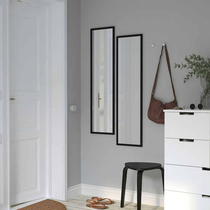 LILJETRAD Mirror, black, 30x115 cm