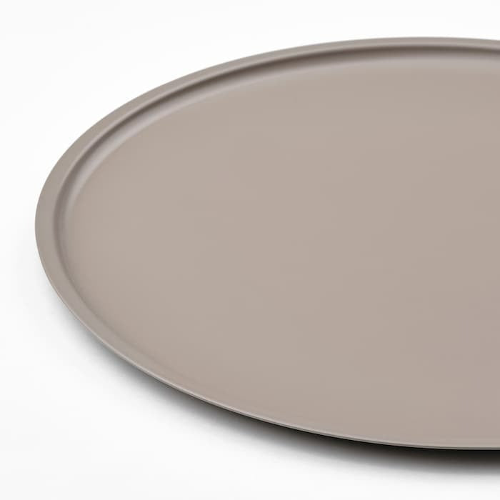 LINDRANDE Candle dish, dark grey-beige, 22 cm