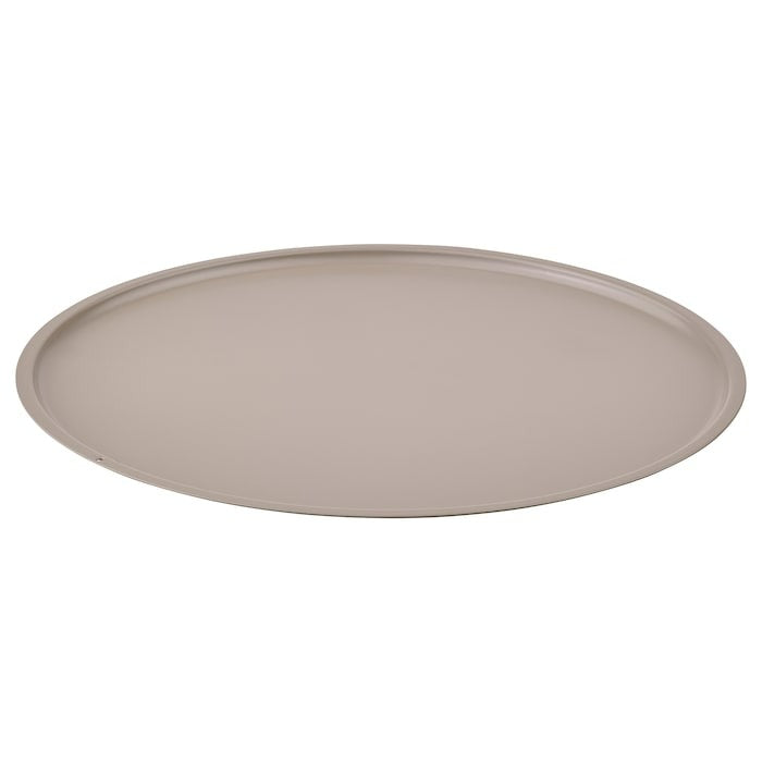 LINDRANDE Candle dish, dark grey-beige, 22 cm