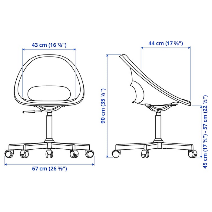 LOBERGET / MALSKAR Swivel chair, white, 59445467