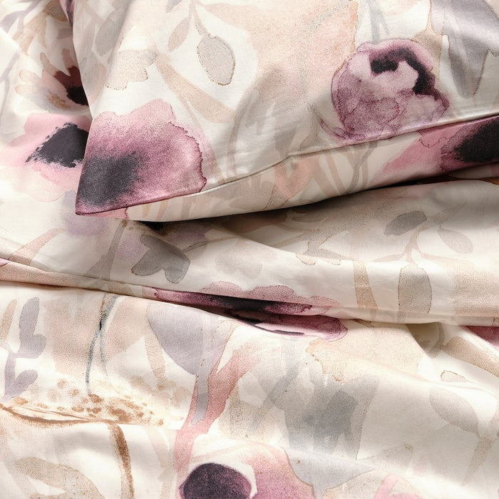 LONNHOSTMAL Duvet cover and 2 pillowcases, multicolour/floral pattern, 200x200/50x80 cm