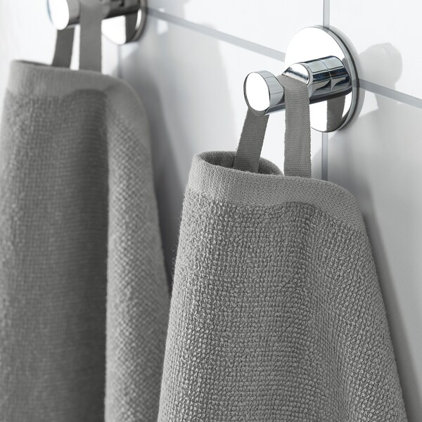 LUDDVIAL Bath towel, grey, 55x120 cm, 90579869