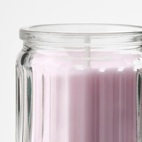 LUGNARE Scented candle in glass, Jasmine/pink, 12 hr